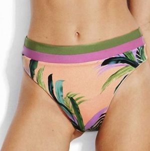 Seafolly Las Palmas Reversible High Rise Bikini Bottom Peach US 2